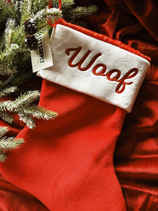 "Woof" Dog Christmas Stocking