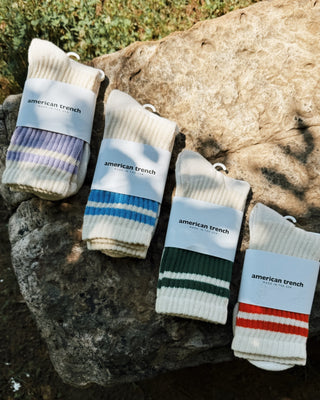The Mono Stripe Socks: Lavender