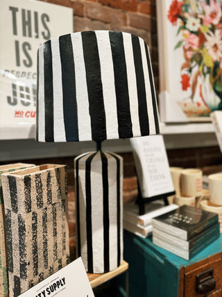 Black and White Striped Lamp