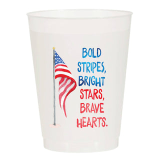 Bold Stripes Bright Stars Frosted Cups