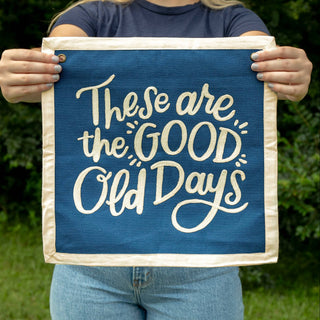 Good Old Days Embroidered Canvas Banner