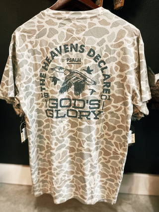 Burlebo: Vintage Washed Tee- God's Glory- Classic Deer Camo