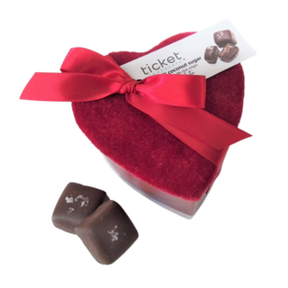 Ticket Chocolate - Caramel Heart Box, 7-Piece - Valentine Chocolate Gift