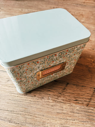 Strawberry Meadow Tin Recipe Box