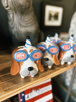 Ceramic Party Puppy Planters (PICK-UP ONLY)