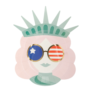 Lady Liberty Sunnies Shaped Paper Plate