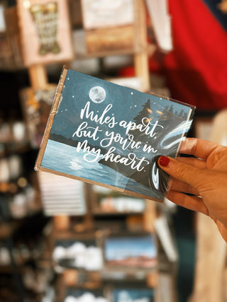 Miles Apart Moon Love Greeting Card