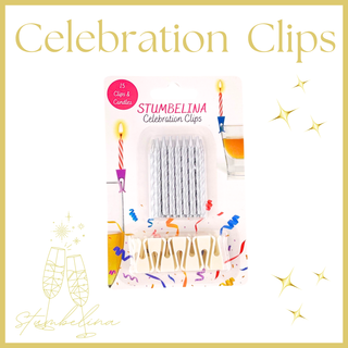 Celebration Candle Drink Party Clips: Silver