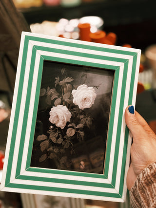 Photo Frame w/ Green Inlaid Stripes