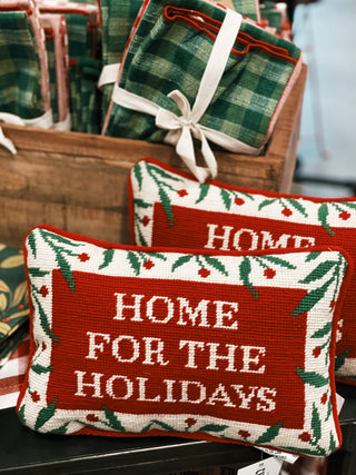 Home For The Holidays Needlepoint Pillow