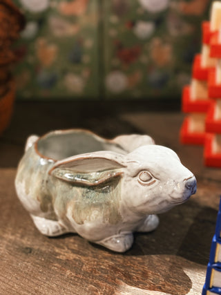 Stoneware Rabbit Planter