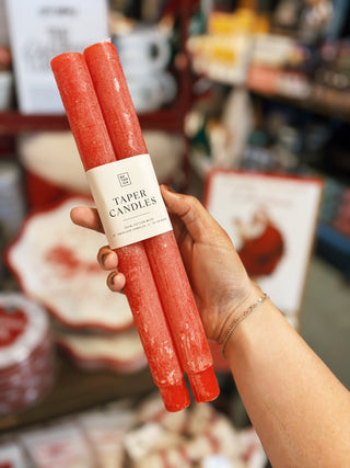 Taper Candle PIllar Pair- Cherry