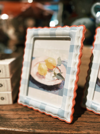Scalloped Picture Frame- Plaid