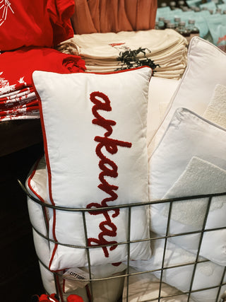 Arkansas Embroidered Lumbar Pillow