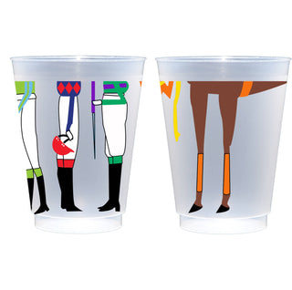 Kentucky Derby Jockey/Horse Legs Frosted Cups