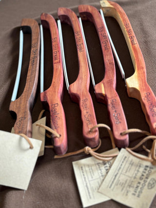 Handmade Sourdough Bread Knife Serrated Wooden Walnut Handle: Red Cedarwood