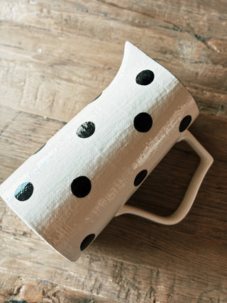 Black and White Polka Dot Pitcher