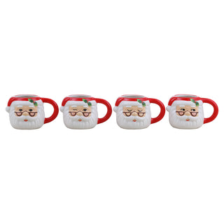 Santa Espresso Mugs- Set Of 4