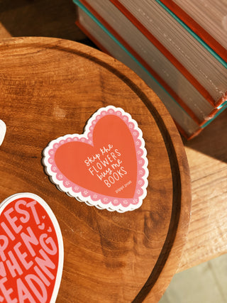Skip the Flowers Buy Me Books Decal Sticker