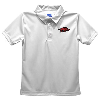 Arkansas Razorbacks Embroidered White Polo Shirt