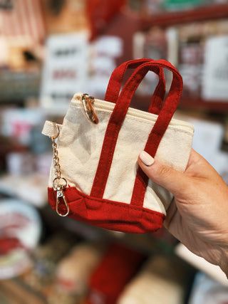 Red Key Charm Coin Purse- Micro Mini