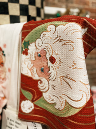 Pretty N' Red Santa Tea Towel