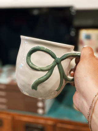 Bow Handle Stoneware Mug