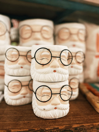 Small Concrete Santa Planter