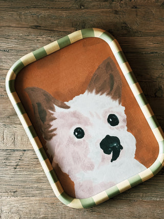 Striped Frame Dog Print- Orange