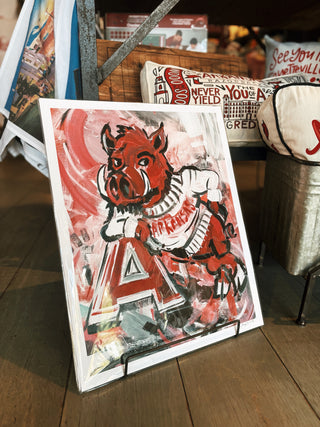 Arkansas Razorbacks "Vintage Big Red" Tusk Print 16x20