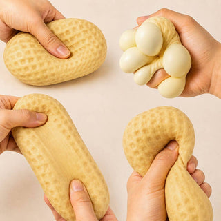Sensibling Corp. - 12PCS - Peanut Shaped Squishy Stress Relief Toy