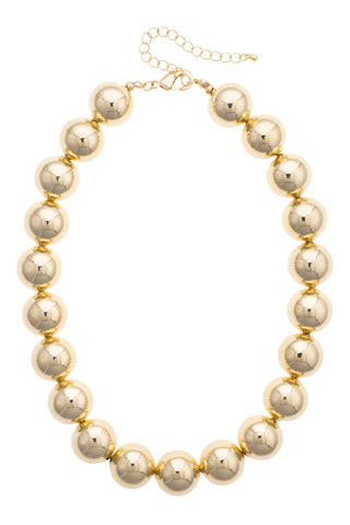 Shiny Gold Marjorie Beaded Necklace
