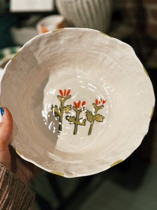 Flower Stoneware Serving Bowl