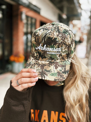 Arkansas Razorback Hat- Camo/White