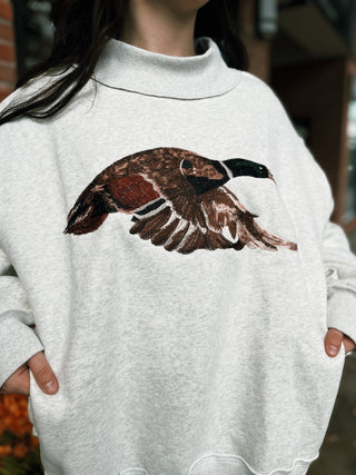 Mallard Embroidered Mock-Neck