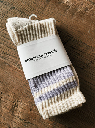 The Mono Stripe Socks: Lavender