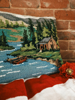 Cabin By Lake Hook Pillow