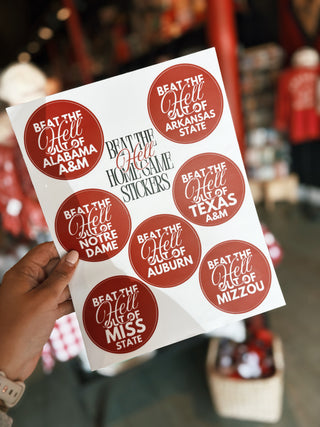 BTHO Home Game Sticker Sheet
