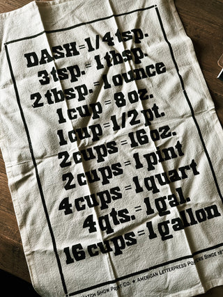 Measurement Tea Towel: Black- Hatch Show Print