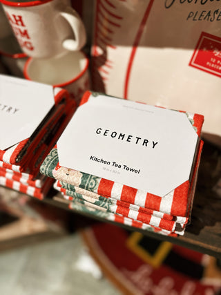 Geometry - Striped Santa Tea Towel