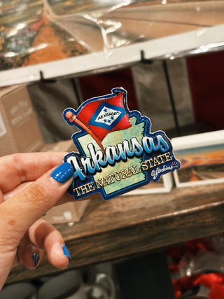 Arkansas Magnet- Map & Flag
