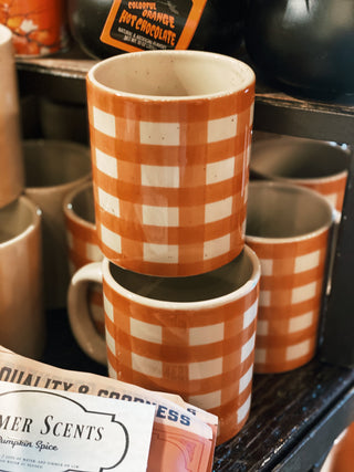 Hand-Painted Stoneware Mug w/ Pattern