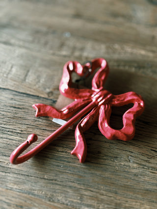 Cast Iron Bow Shaped Wall Hook- Pink