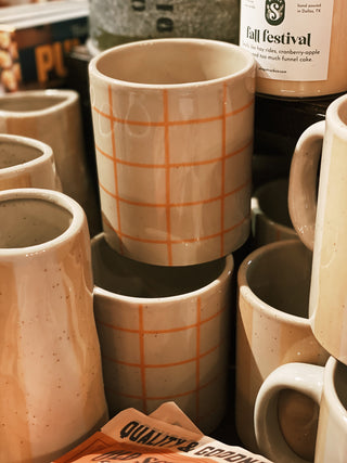 Hand-Painted Stoneware Mug w/ Pattern