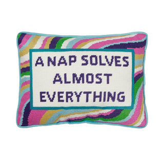 Nap Solves Almost Everything Embroidered Pillow