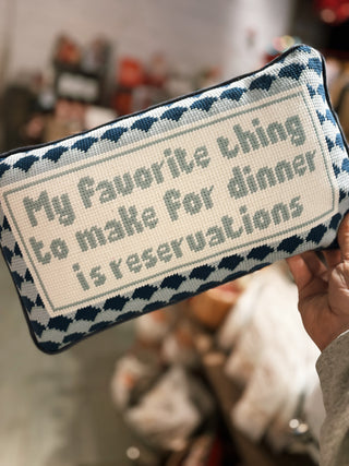 Reservations Needlepoint Pillow