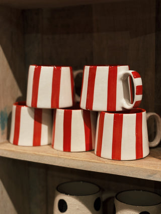 Ceramic Red Stripe Coffee cup