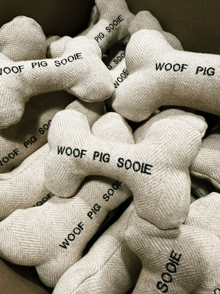 Woof Pig Sooie Arkansas Tan Tweed Dog Toy - Small