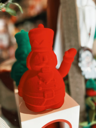 Flocked Waving Nutcracker