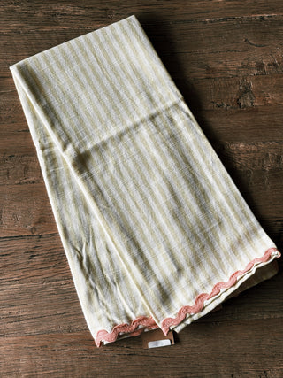 Mint Striped Cotton Tea Towel